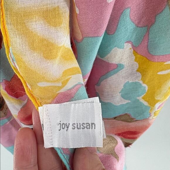 Joy Susan Womens Oversized Floral Poly Scarf Shawl Wrap 36 x 72 - Picture 7 of 11